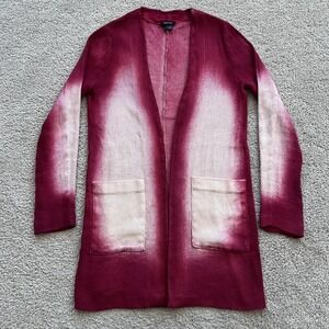 Avant Toi Linen Cotton Cashmere Cardigan Sweater Womens S Red Ombre Open Front